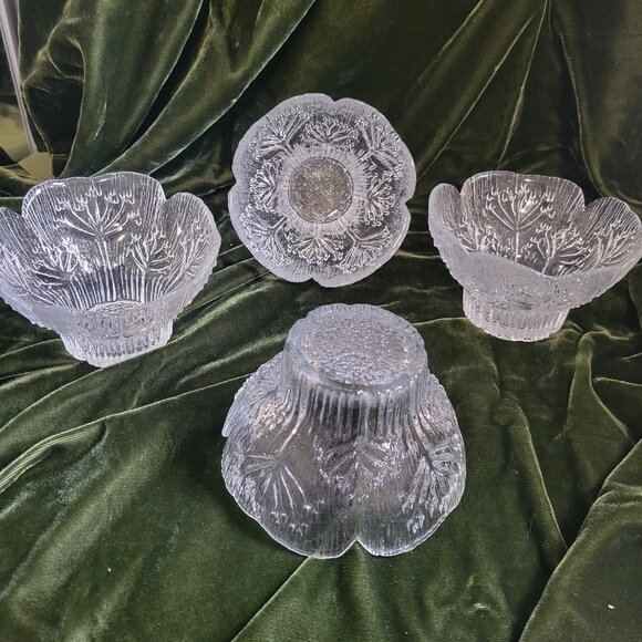 Vintage LASISEPAT Finland Cow Parsley Glass Bowl Pertti Kallioinen - Picture 2 of 4